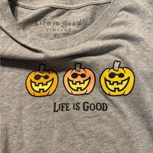 Women's Three Jack O'Lanterns Long Sleeve Crew Tee XL